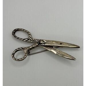 VTG Sterling Silver Scissors Pin Brooch